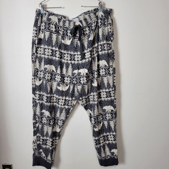 Old Navy Size XXL Men's Blue Polar Bears Flannel Lounge Joggers - Picture 2 of 10